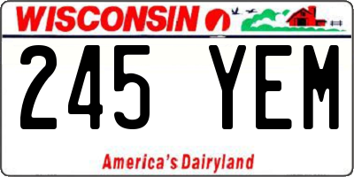 WI license plate 245YEM