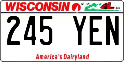 WI license plate 245YEN
