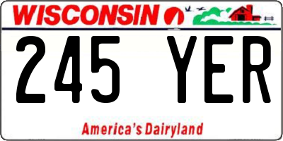 WI license plate 245YER