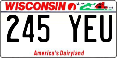 WI license plate 245YEU