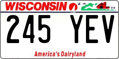 WI license plate 245YEV