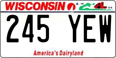 WI license plate 245YEW