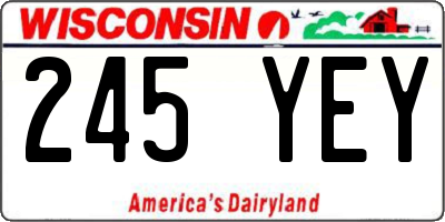 WI license plate 245YEY