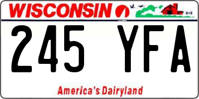 WI license plate 245YFA