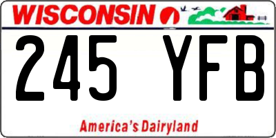 WI license plate 245YFB