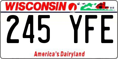 WI license plate 245YFE