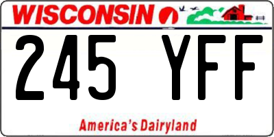 WI license plate 245YFF