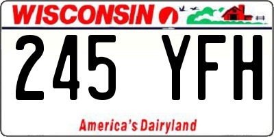 WI license plate 245YFH