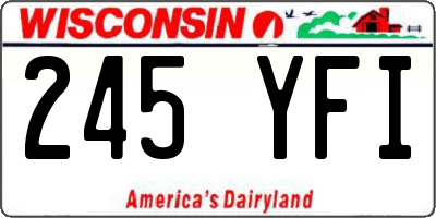WI license plate 245YFI