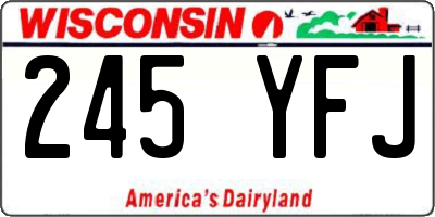 WI license plate 245YFJ