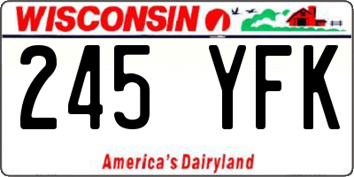 WI license plate 245YFK