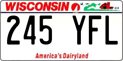 WI license plate 245YFL