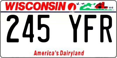WI license plate 245YFR