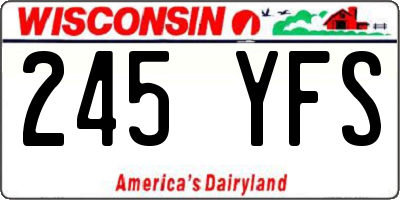 WI license plate 245YFS