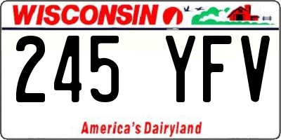 WI license plate 245YFV