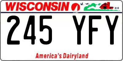 WI license plate 245YFY