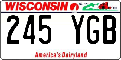 WI license plate 245YGB