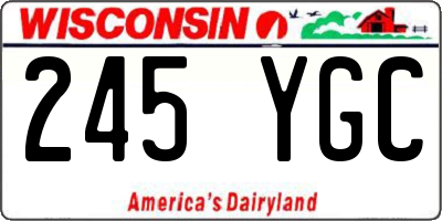 WI license plate 245YGC