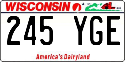 WI license plate 245YGE