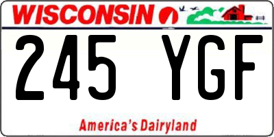 WI license plate 245YGF