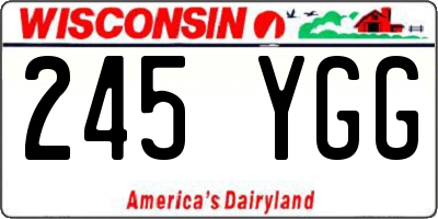 WI license plate 245YGG