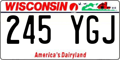 WI license plate 245YGJ