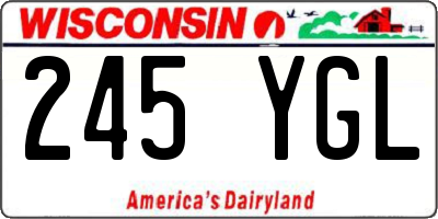 WI license plate 245YGL