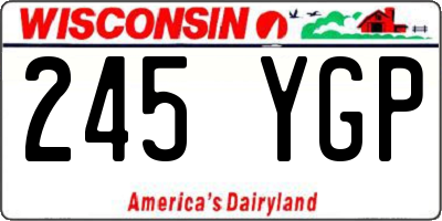 WI license plate 245YGP