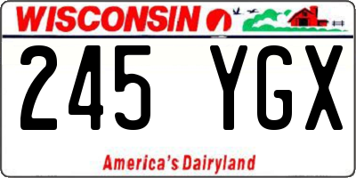 WI license plate 245YGX