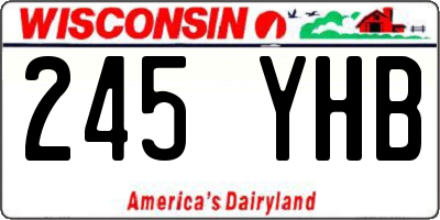 WI license plate 245YHB