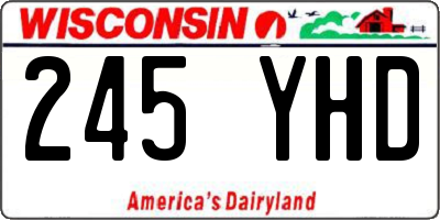 WI license plate 245YHD