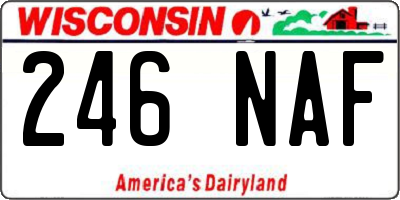 WI license plate 246NAF