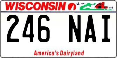 WI license plate 246NAI