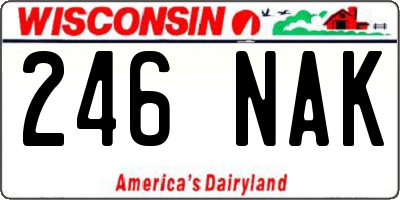 WI license plate 246NAK