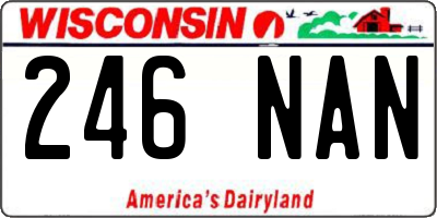 WI license plate 246NAN