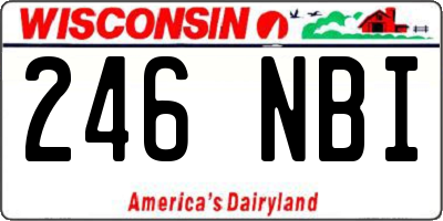 WI license plate 246NBI