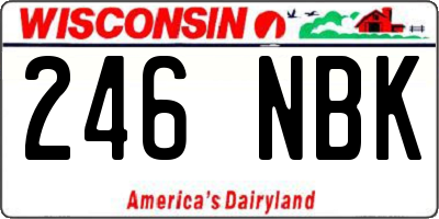 WI license plate 246NBK