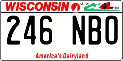 WI license plate 246NBO