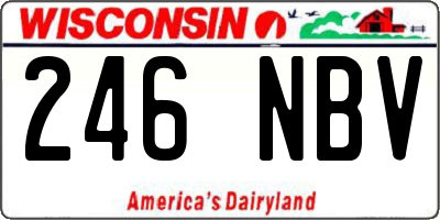 WI license plate 246NBV