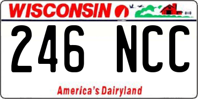 WI license plate 246NCC