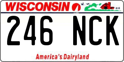 WI license plate 246NCK