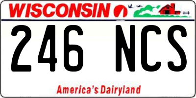 WI license plate 246NCS