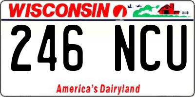 WI license plate 246NCU