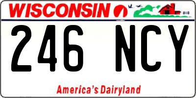 WI license plate 246NCY