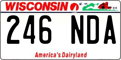 WI license plate 246NDA