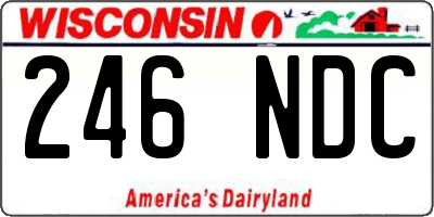 WI license plate 246NDC