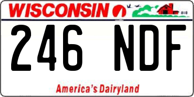 WI license plate 246NDF