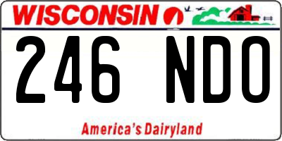 WI license plate 246NDO