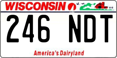 WI license plate 246NDT