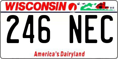 WI license plate 246NEC